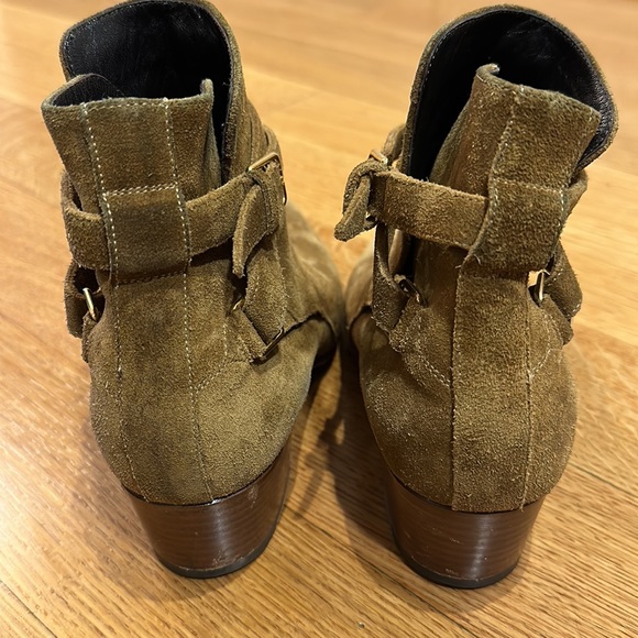 Saint Lauren peanut brittle suede booties- more like a rust color - Picture 4 of 8